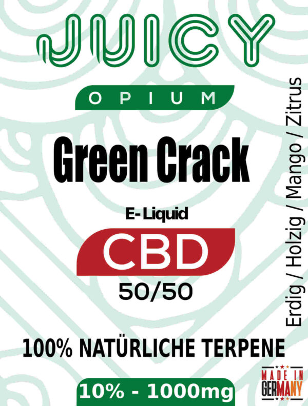 Juicy Opium CBD Liquid mit Terpene - Green Crack 1000mg